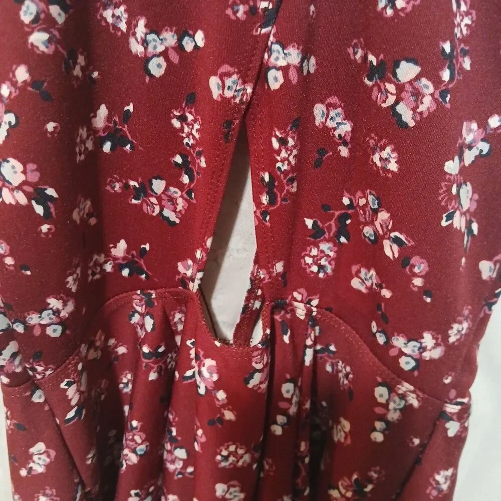 Abercrombie Kids Girls Maroon Floral print Holiday Dress, Sleeveless, Size 12